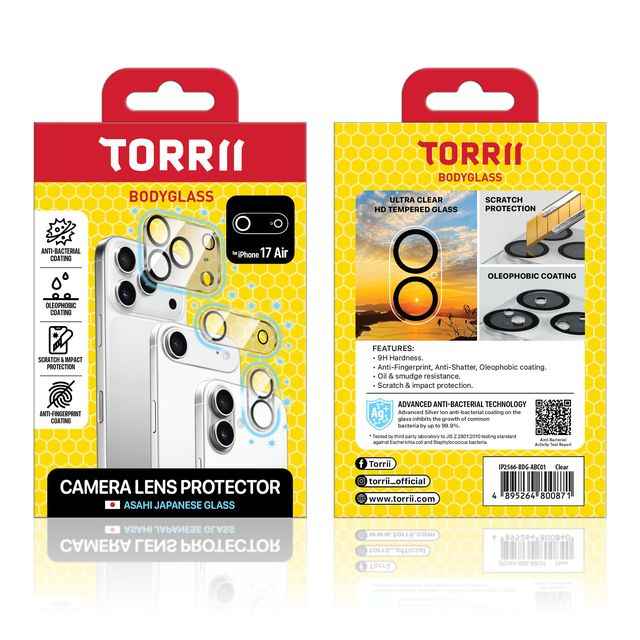 Torrii iPhone 17 Air Bodyglass Camera Lens Protector - Clear Torrii iPhone 17 Air Bodyglass Camera Lens Protector - Clear